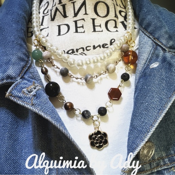 Alquimia Multicolor Layered Necklace gemstones - Picture 1 of 5
